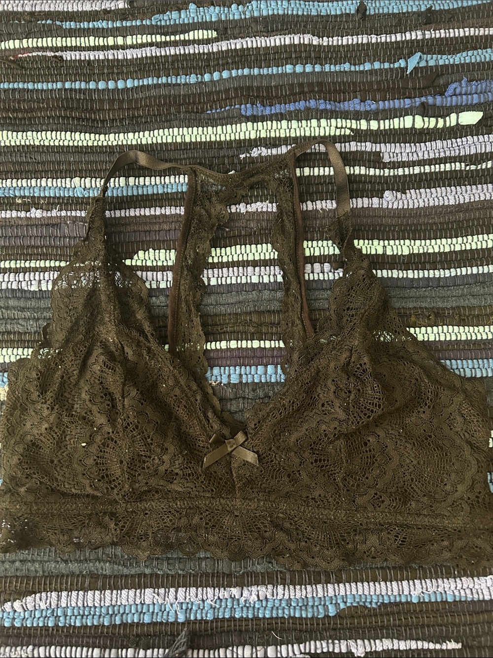 Jenni Black Lace Bralette with Bow Accent